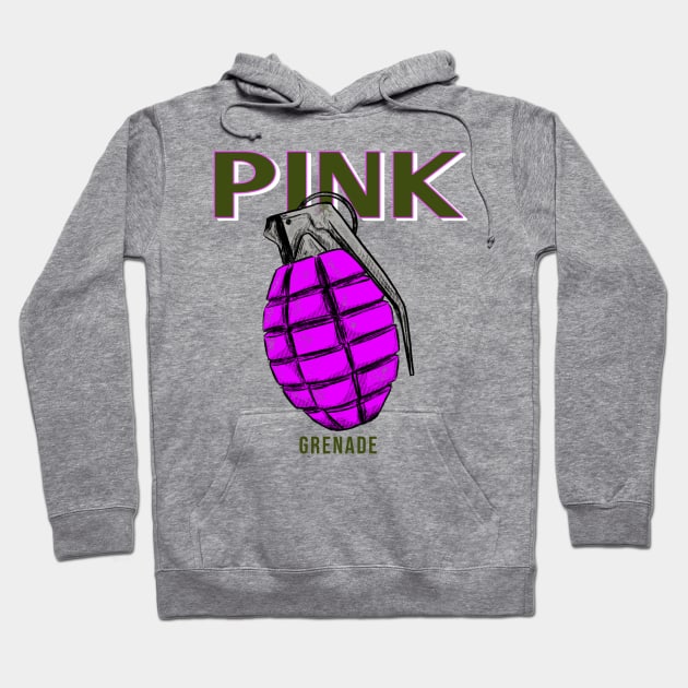 Pink grenade Hoodie by   JRF